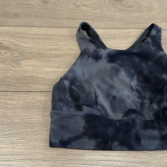 LULULEMON Diamond Dye Pitch Grey Graphite Grey Wunder Train Longline Bra Size 8 - Picture 4 of 12